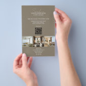 Moderne Script Photo QR Taupe Professional Busines Flyer (Hand)