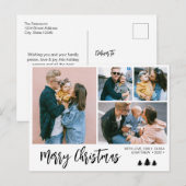 Moderne Script Photo Snowy Kerstfeestdag Feestdagenkaart (Voorkant / Achterkant)