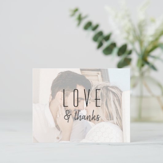 Moderne Script Photo Weddenschap Hartelijk dank Briefkaart (Staand voorkant)