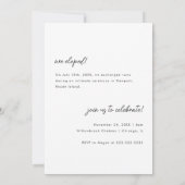 Moderne Script Photo Wedding Elopement Receptie Kaart (Achterkant)