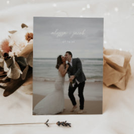 Moderne Script Photo Wedding Elopement Receptie Kaart