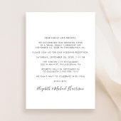 Moderne Script Photo Wedding Reception Kaart