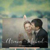 Moderne Script Photo Wedding Semi-transparant Acryl Bord (Neutraal)