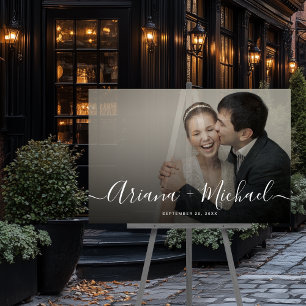 Moderne Script Photo Wedding Semi-transparant Acryl Bord