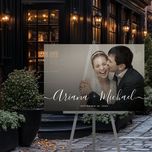 Moderne Script Photo Wedding Semi-transparant Acryl Bord