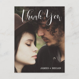 Moderne Script Photo Wedding/ Verloving Bedankt Briefkaart