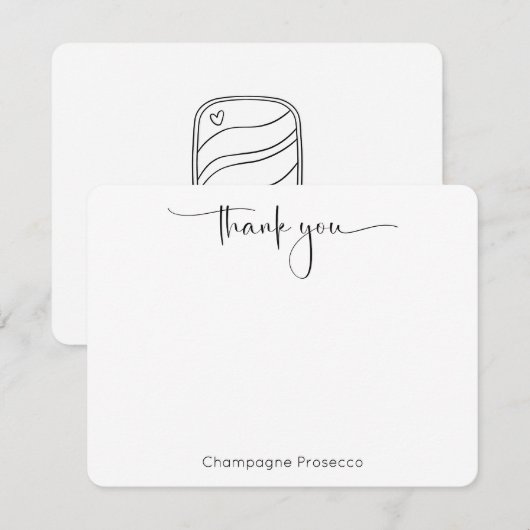 Moderne Script Pickleball Bruidsfeest Bedankkaart (Voorkant / Achterkant)