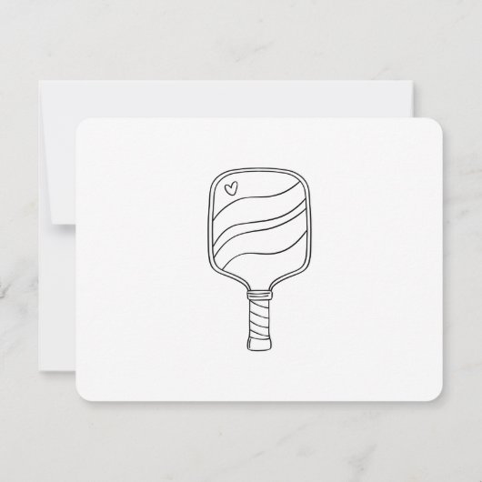 Moderne Script Pickleball Bruidsjurk Shower Bedankkaart (Achterkant)