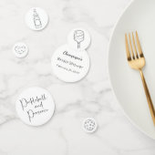 Moderne Script Pickleball & Prosecco Bruidsfeest Confetti (Groep)
