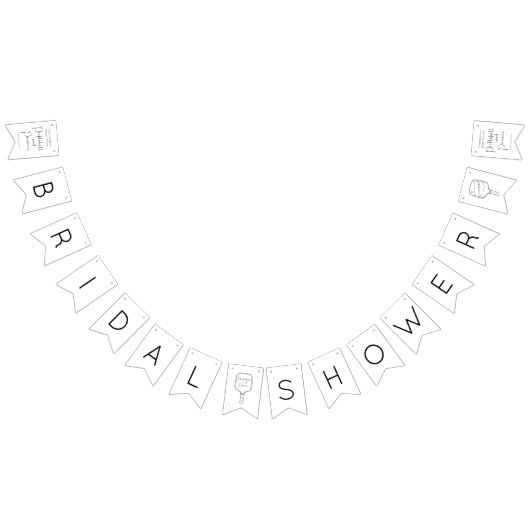 Moderne Script Pickleball & Prosecco Bruidsfeest Vlaggetjes (Alle)