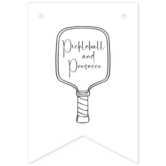 Moderne Script Pickleball & Prosecco Bruidsmeisje  Vlaggetjes (Achtste vlag)