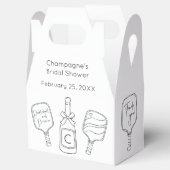 Moderne Script Pickleball & Prosecco Bruidsmeisjes Bedankdoosjes (Geopend)