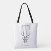 Moderne Script Pickleball & Prosecco Bruidsuitnodi Tote Bag (Achterkant)
