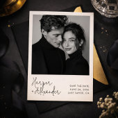 Moderne Script Polaroid Foto Huwelijk Opslag de Da Save The Date