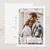 Moderne Script Postzegel Trouwdag Save The Date (Voorkant / Achterkant)