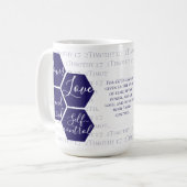 Moderne Script POWER LOVE SOUND MIND Christelijk Koffiemok (Voorkant links)