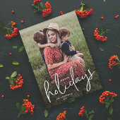 Moderne Script Prettig Feestdagen Eenvoudige Foto Feestdagenkaart