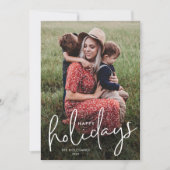 Moderne Script Prettig Feestdagen Eenvoudige Foto Feestdagenkaart (Voorkant)