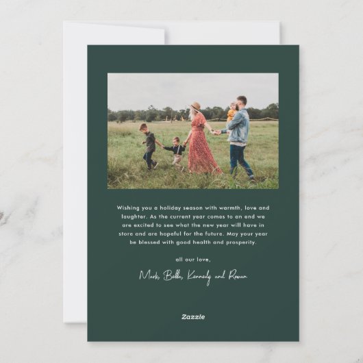 Moderne Script Prettig Feestdagen Eenvoudige Foto Feestdagenkaart (Achterkant)