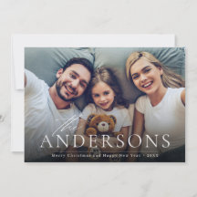 Moderne Script Prettig Kerst Foto Vakantiekaart