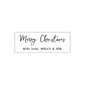 Moderne Script Prettig Kerst Naam Zelfinktende Stempel (Design)