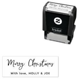Moderne Script Prettig Kerst Naam Zelfinktende Stempel