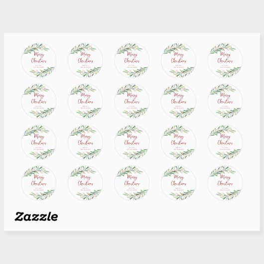 Moderne Script Prettig Kerstfeest Ronde Sticker (Vel)