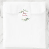 Moderne Script Prettig Kerstfeest Ronde Sticker (Tas)