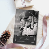 Moderne Script Prettig Kerstmis Boog Foto Vakantie Feestdagenkaart