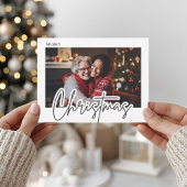 Moderne Script Prettig Kerstmis Foto Briefkaart