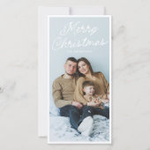 Moderne Script Prettig Kerstmis Hoge Foto Feestdagenkaart (Voorkant)