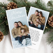 Moderne Script Prettig Kerstmis Hoge Foto Feestdagenkaart