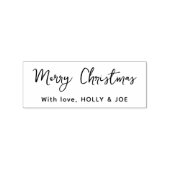 Moderne Script Prettig Kerstmis Naam Rubberen Stem Rubberstempel (Afrduk)