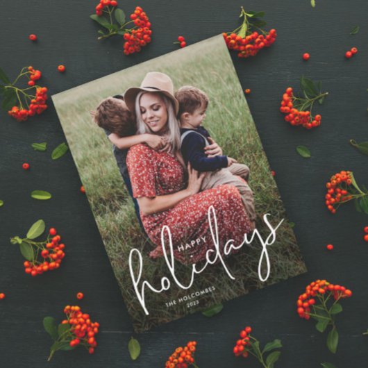 Moderne Script Prettig Vakantie Simpele Foto Magne
