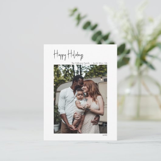 Moderne script Prettige feestdagen Verticale enkel (Staand voorkant)