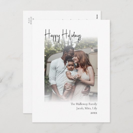 Moderne Script Prettige Feestdagen Verticale Verva (Voorkant / Achterkant)