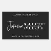 Moderne Script Professional Black White Candle Rechthoekige Sticker (Voorkant)