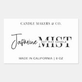 Moderne Script Professional Black White Candle Rechthoekige Sticker (Voorkant)