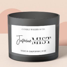 Moderne Script Professional Black White Candle Rechthoekige Sticker