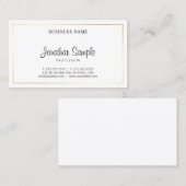 Moderne Script Professional Elegant Plain Gold Lux Visitekaartje (Voorkant / Achterkant)