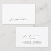 Moderne Script Professional Fine Clean Plain Uniek Visitekaartje (Voorkant / Achterkant)