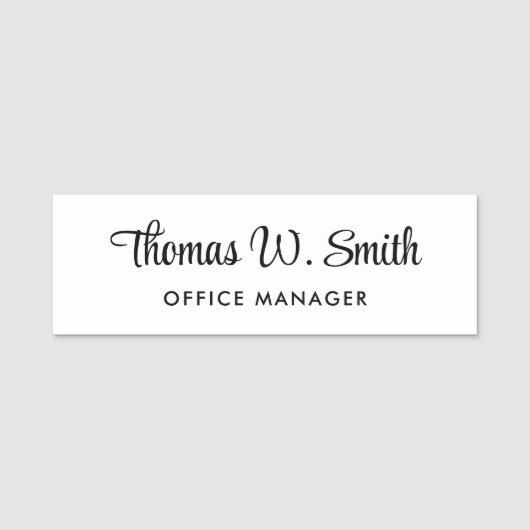 Moderne Script Professional Naamplaatje (Voorkant)