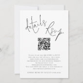 Moderne Script QR Code Foto All in One Trouwfeest Kaart (Achterkant)