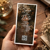 Moderne Script QR Code Foto Bladwijzer Save the Da Save The Date