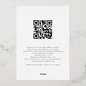 Moderne Script QR Code Foto Bruiloft Luxe Goud  Folie Uitnodiging (Achterkant)