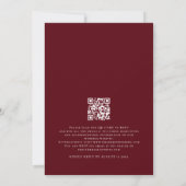 Moderne Script QR Code Foto Diep Bourgondië Bruilo Kaart (Achterkant)