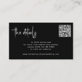 Moderne script QR CODE modern RSVP details bruilof Informatiekaartje (Voorkant)