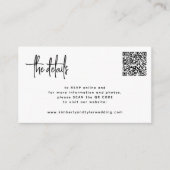 Moderne script QR CODE modern RSVP details bruilof Informatiekaartje (Voorkant)