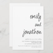 Moderne script QR-code trouwdag Kaart (Voorkant / Achterkant)