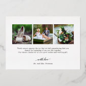 Moderne Script REAL FOLIE Foto bedankt kaart (Achterkant)